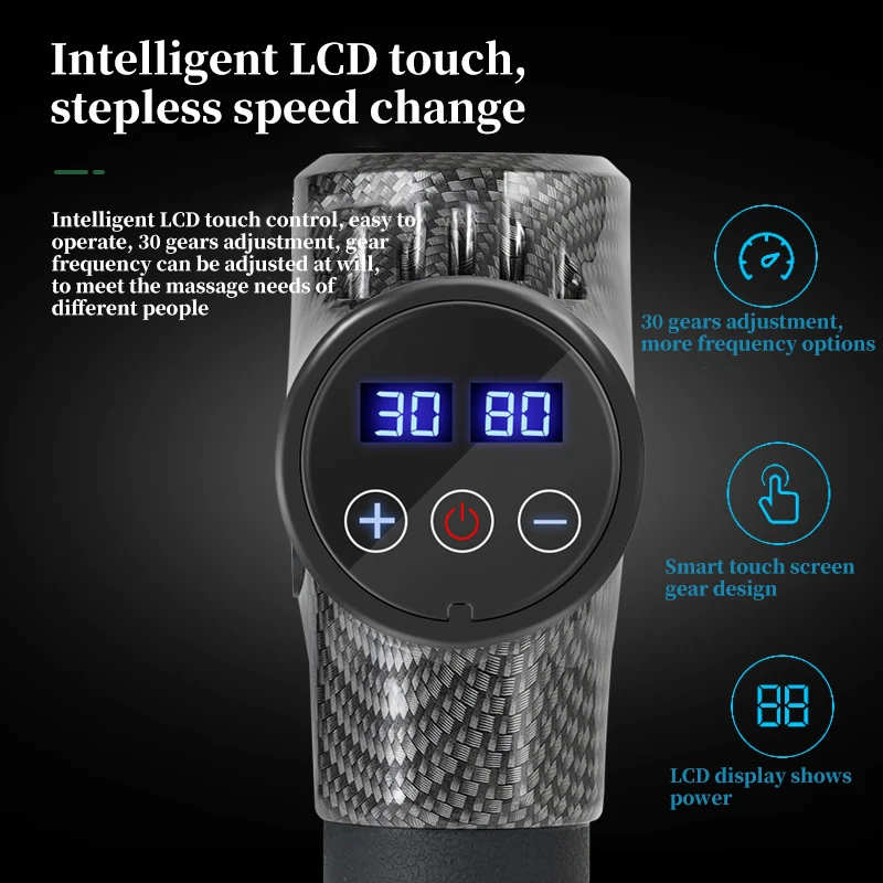 ЖК дисплей Дисплей массаж мышц пистолет электрическое устройство для глубокой
