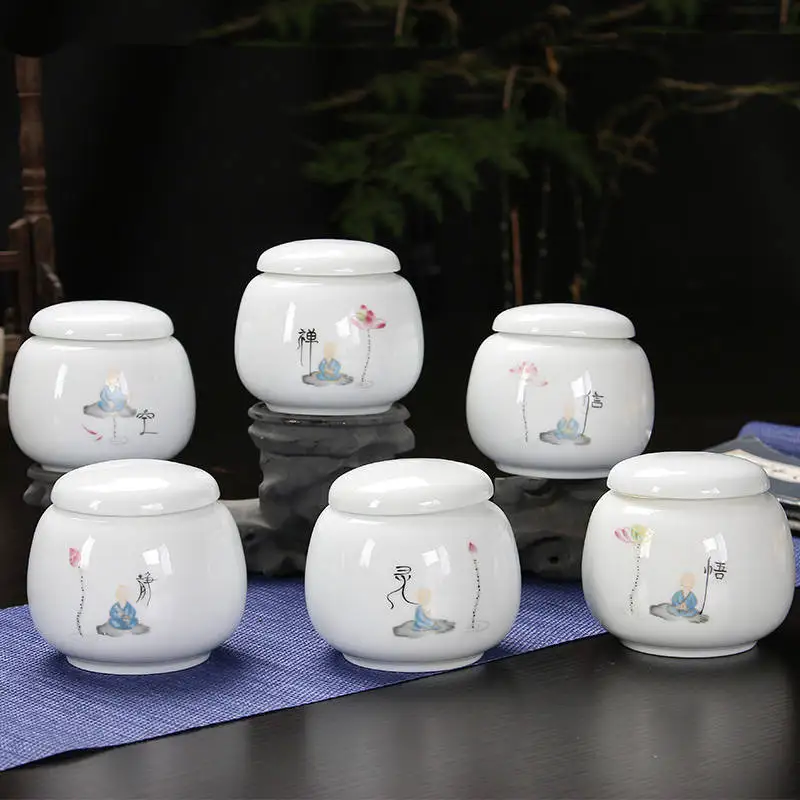 Керамика мини Чай коробка Кухня канистры банки для специй емкость хранения пищи