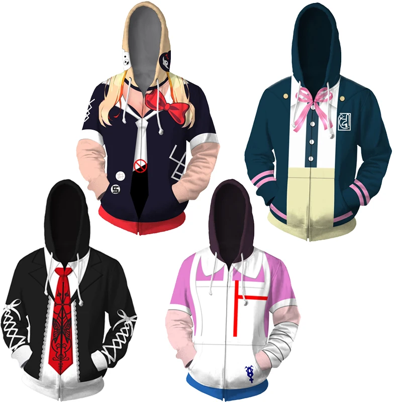 Костюм Danganronpa Косплей толстовки джунко эношима Nanami Chiaki куртки с капюшоном аниме