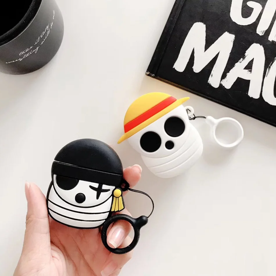 3D Силиконовый наушник чехол для Airpods 2 Чехол милый собака утка мультфильм чехол для Airpods 1 чехол для наушников кольцо ремень
