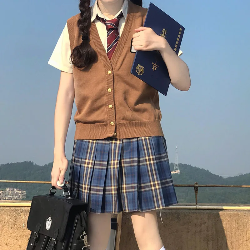 

Женский свитер-безрукавка, 2020 в японском стиле в студенческом стиле JK форма, подходящая к любому стилю одежды для студентов; Джемпер с треуг...