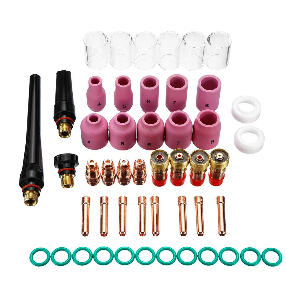 

Набор аксессуаров для сварофонарь TIG 10 WP-17/18/26, набор из 49 предметов, газовые линзы Pyrex, из жаропрочного стекла, прочные, практичные