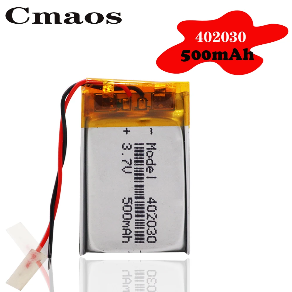 Перезаряжаемый литий-полимерный аккумулятор 402030 3 7 в 500 мА · ч для Bluetooth GPS MP3 MP4