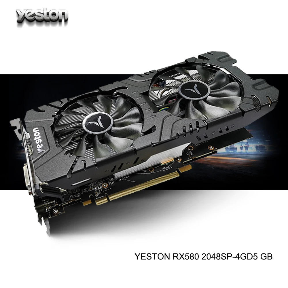 Yeston Radeon RX 580 GPU 4 ГБ GDDR5 256bit игровой настольный компьютер ПК видеокарты Поддержка DVI/HDMI PCI-E X16 3,0