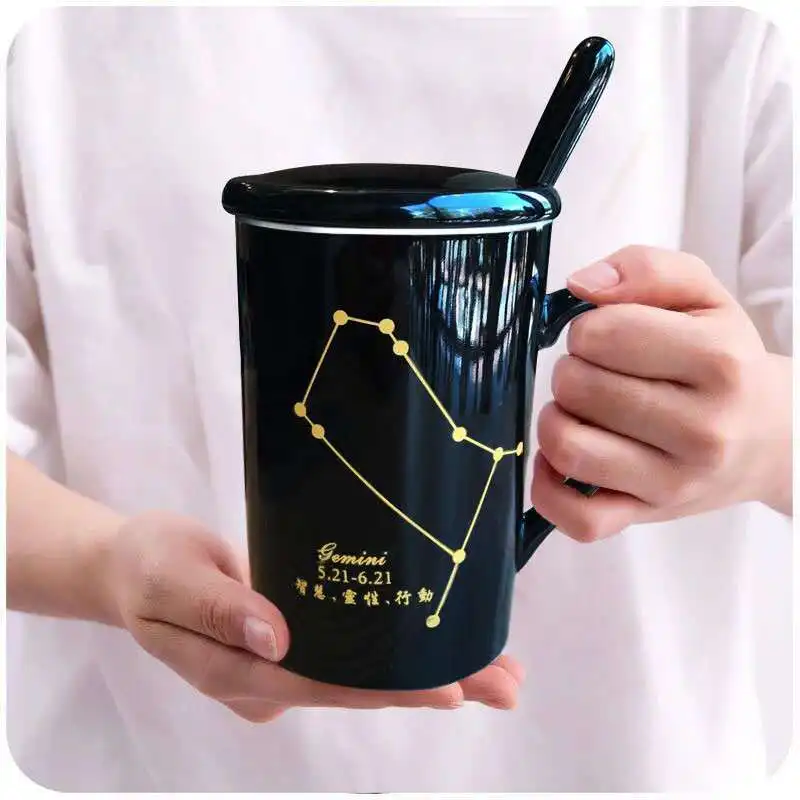 Чашка керамическая чашка кружка с крышкой ложкой Мужская и женская пара