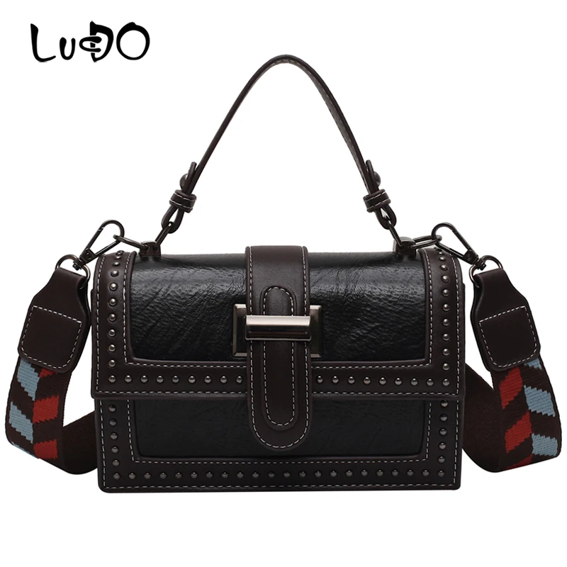 

Rivets PU Leather Crossbody Bags For Women 2020 Fashion Shoulder Messenger Bag Female Travel Handbags and Purses sac main femme