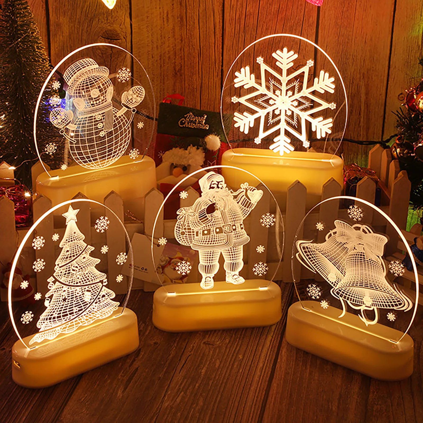 

Christmas 3D Night Light Atmosphere Bedside LED Table Lighting Christmas Lighting Night Light