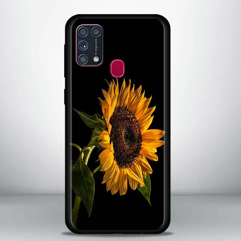 

Summer Daisy Sunflower Floral TPU Cover For Samsung Galaxy M31 Prime M21 M11 M31s M31s F41 M51 M01 Black Soft Silicon Case