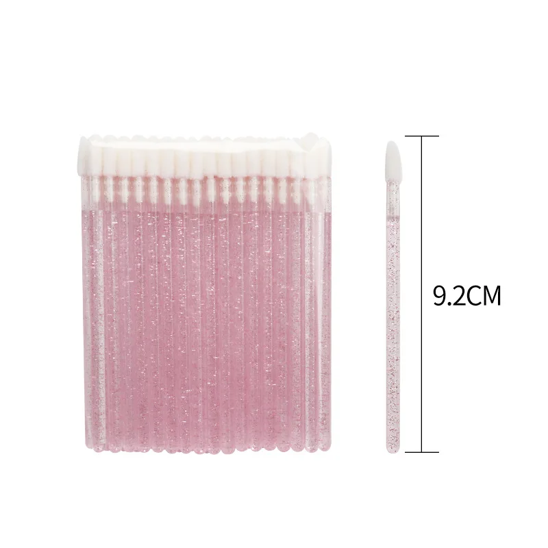 

50Pcs Crystal Disposable Makeup Lip Brush Soft Lipstick Mascara Wands Applicators Eyelash Cleaner Eyelash Brush Make Up Tools