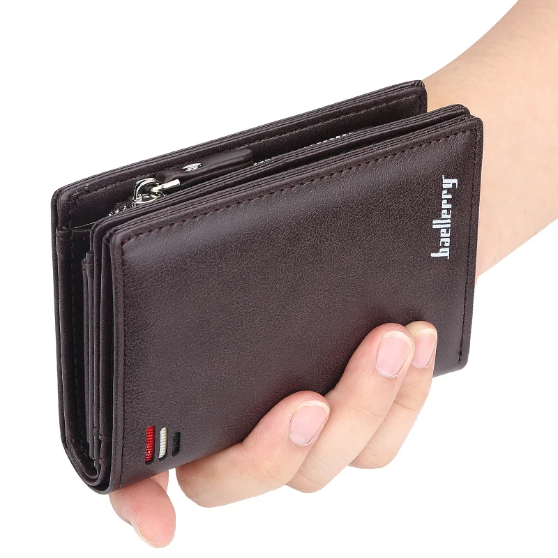 2020 New PU Leather Wallet Men Fashion Bifold Card Holder Wallet  Retro multifunctional Male Short Purse High Quality D3216