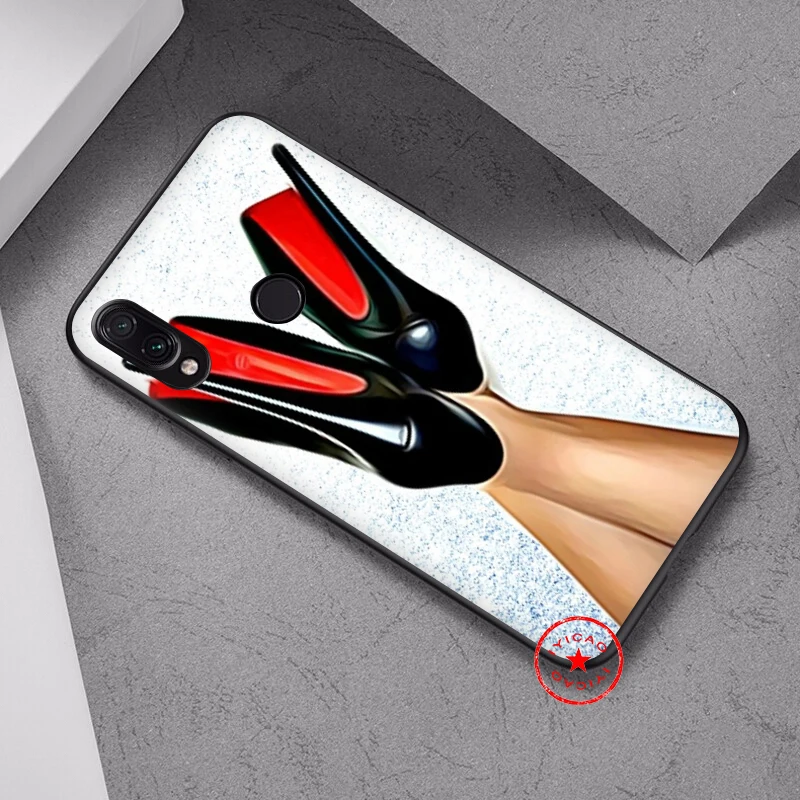 Сексуальный задник высокий каблук мягкий чехол для Xiaomi Redmi Note 8 7 6 5 Pro 5A 4X Prime