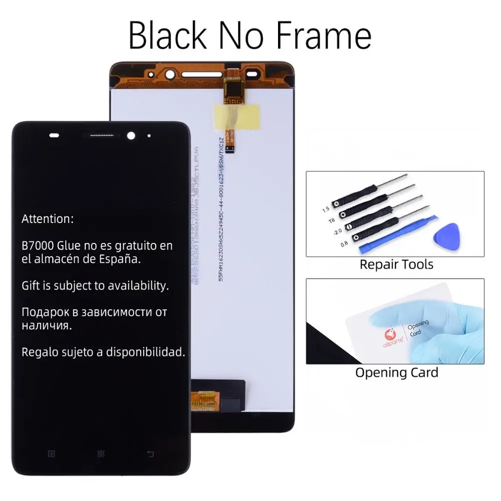 No Frame Black Дисплей для Lenovo K3 Note LCD K50-T5 в сборе с тачскрином на рамке черный - Цвет: No Frame Black