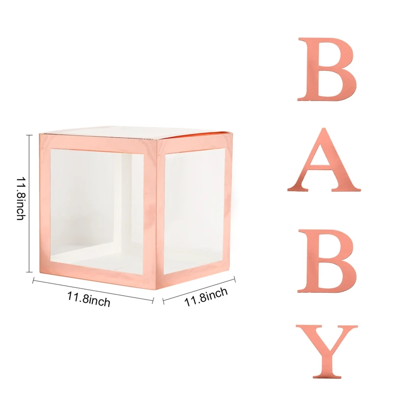 Розовое золото прозрачная A Z с буквенным принтом на заказ детская коробка