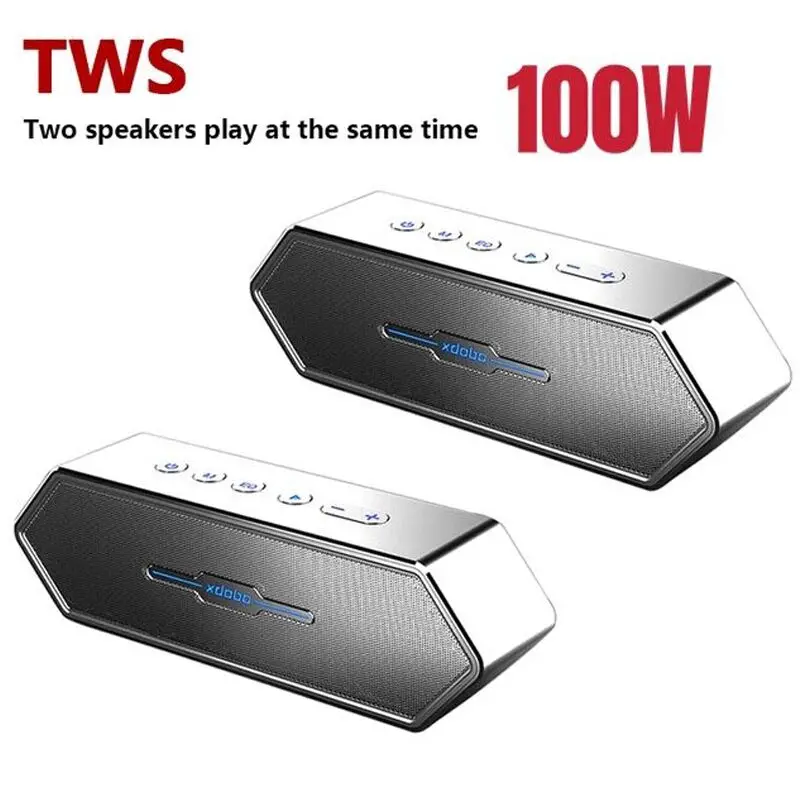 Высокомощный двухмашинный стерео bluetooth динамик xdobo 100 Вт высокоточный домашний