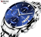 Часы наручные NIBOSI Мужские кварцевые, роскошные спортивные брендовые водонепроницаемые с хронографом, 2021