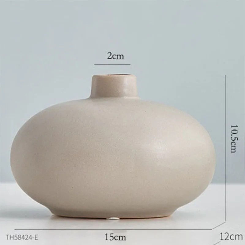 

Ceramic Vase Modern Simple Nordic Solid Color Vases Living Room Home Garden Tabletop Decoration Fashion Round Shape