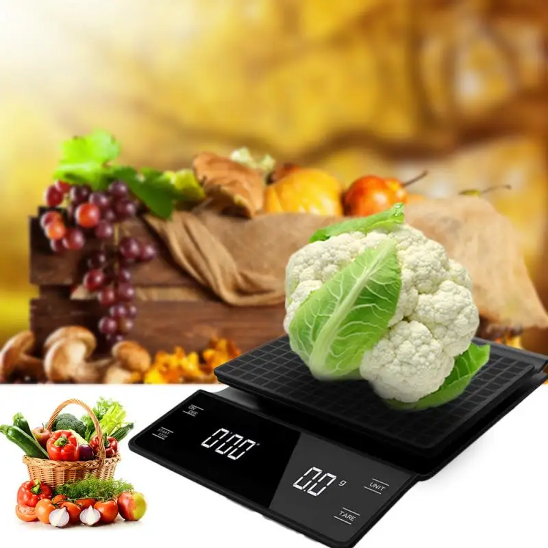 

3kg/0.1g Drip Coffee Scale With Timer Portable Electronic Digital Kitchen Scale High Precision LCD Electronic Household Scales