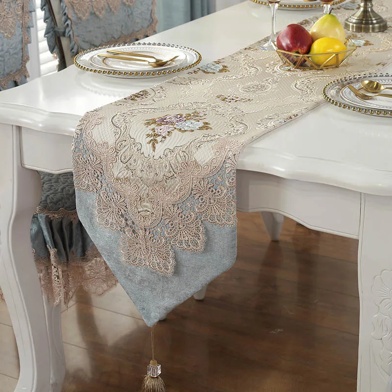 Настольная дорожка с Европейским вышивкой кружевной современный