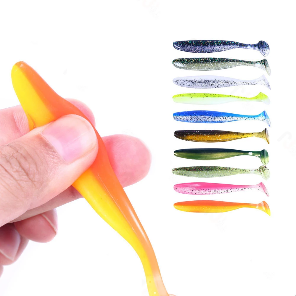 

10pcs Soft Lure Fishing Lure T Tail Wrom Attractant Bass Artificial Silicone bait Soft Bait 5cm 7cm 9cm Fishing accessories