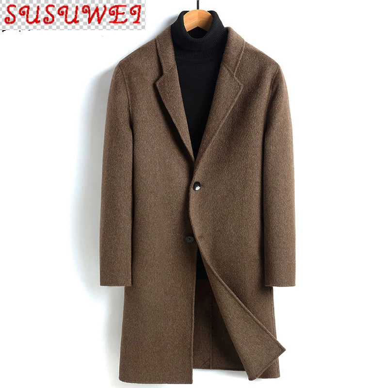 

SUSUWEI двусторонний шерстяное пальто из кашемира длинная куртка Для мужчин s пальто и куртки для девочек пальто Для мужчин ветровка пальто для...
