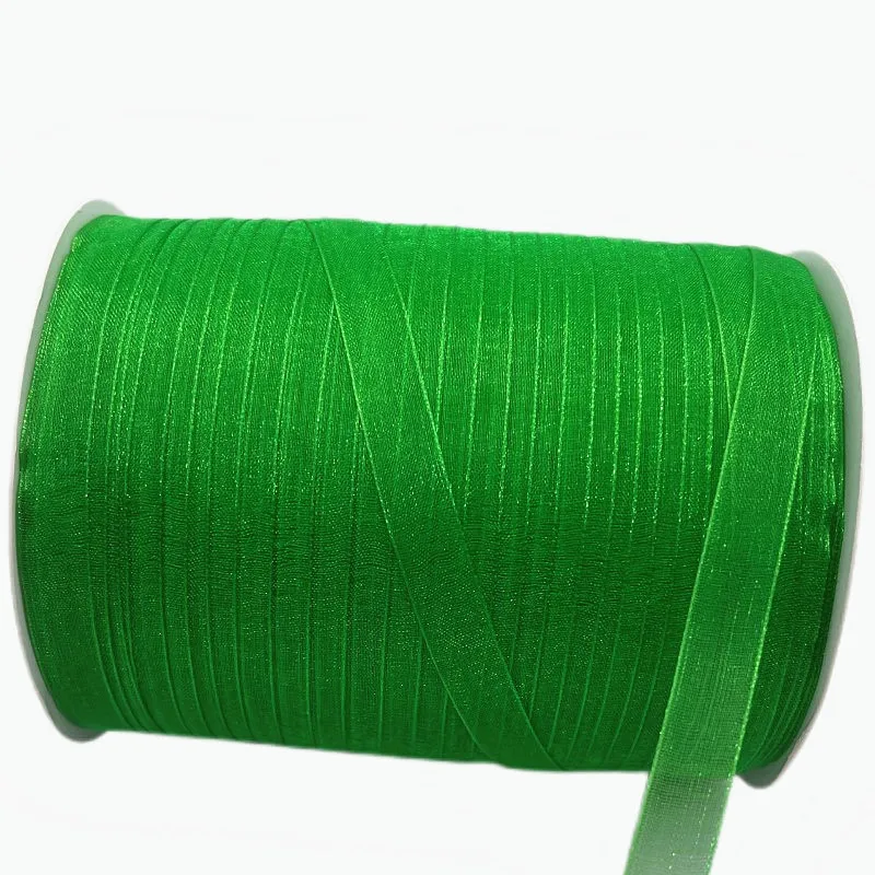 

80 метров 10 мм Зеленая лента из органзы ручной работы DIY материал для рукоделия шитье Рождественская Свадебная вечеринка украшение подарочная упаковка