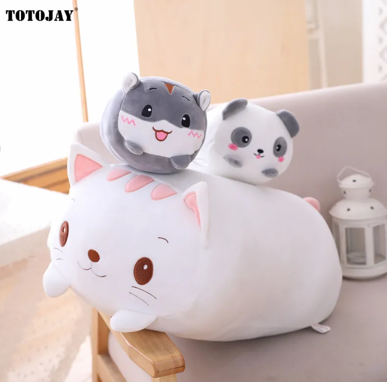 9 Styles Animal Sweet Dinosaur Pig Cat Bear Plush Toy Soft Cartoon Panda Hamster Elephant Deer Stuffed Doll Baby Pillow Gift images - 6