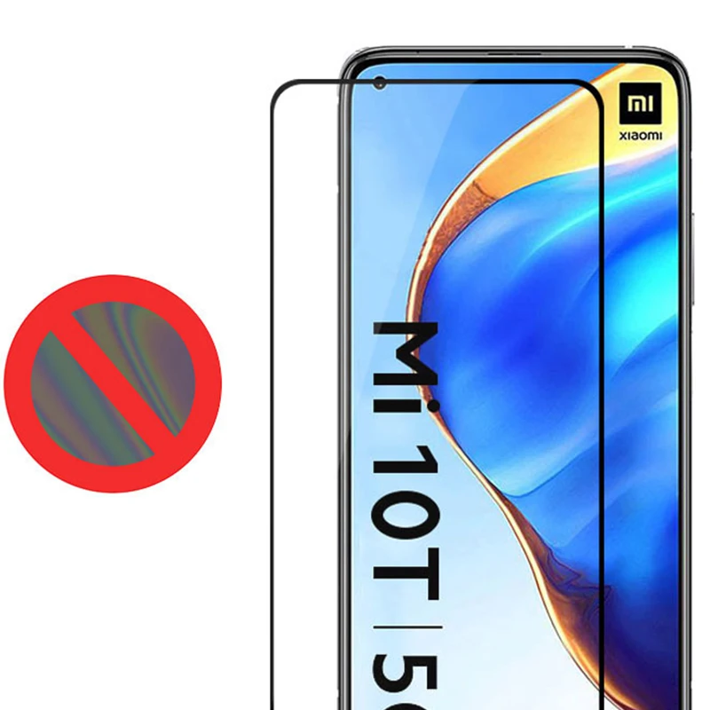 Закаленное стекло 2 в 1 для Xiaomi Mi 10T 5G полное покрытие 9H пленка камеры Защитное