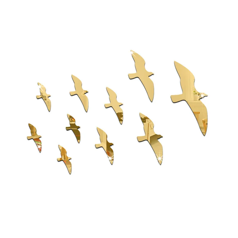 Чайка зеркальный фон настенные наклейки ТВ трехмерное украшение аксессуары для