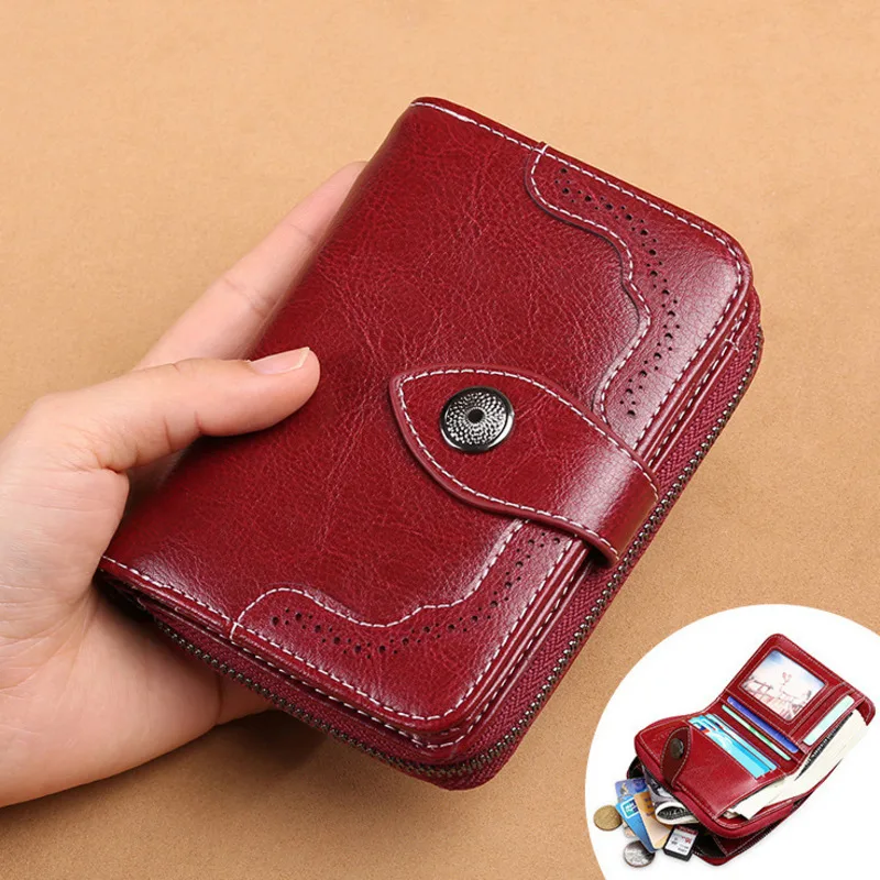 

New Genuine Leather Women Wallet Small Ldies Purses Short Coin Purse For Girls Female Small Portomonee Lady Perse Card Holder