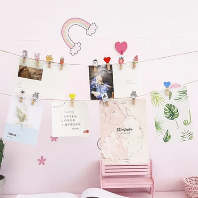 12/8/10 mini note paper clips for Christmas tree bear wood clip photo clips clothespin craft decoration clips