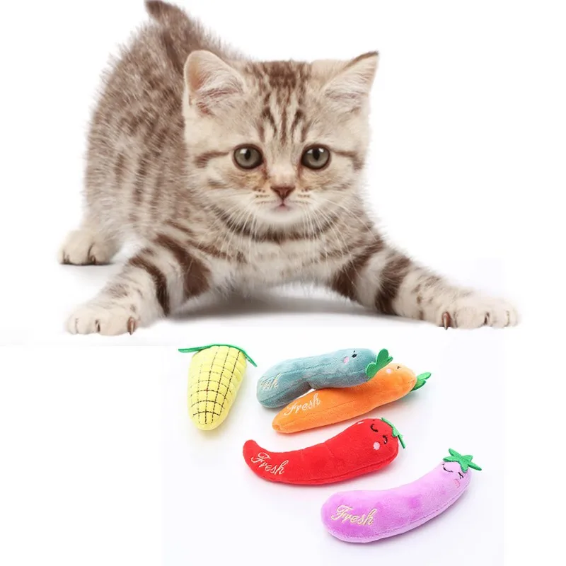 

Плюшевые игрушки для домашних животных, кошек, овощей, мята, кукуруза, люфы, морковь, перец, баклажаны, прочная модная игрушка для домашних жи...