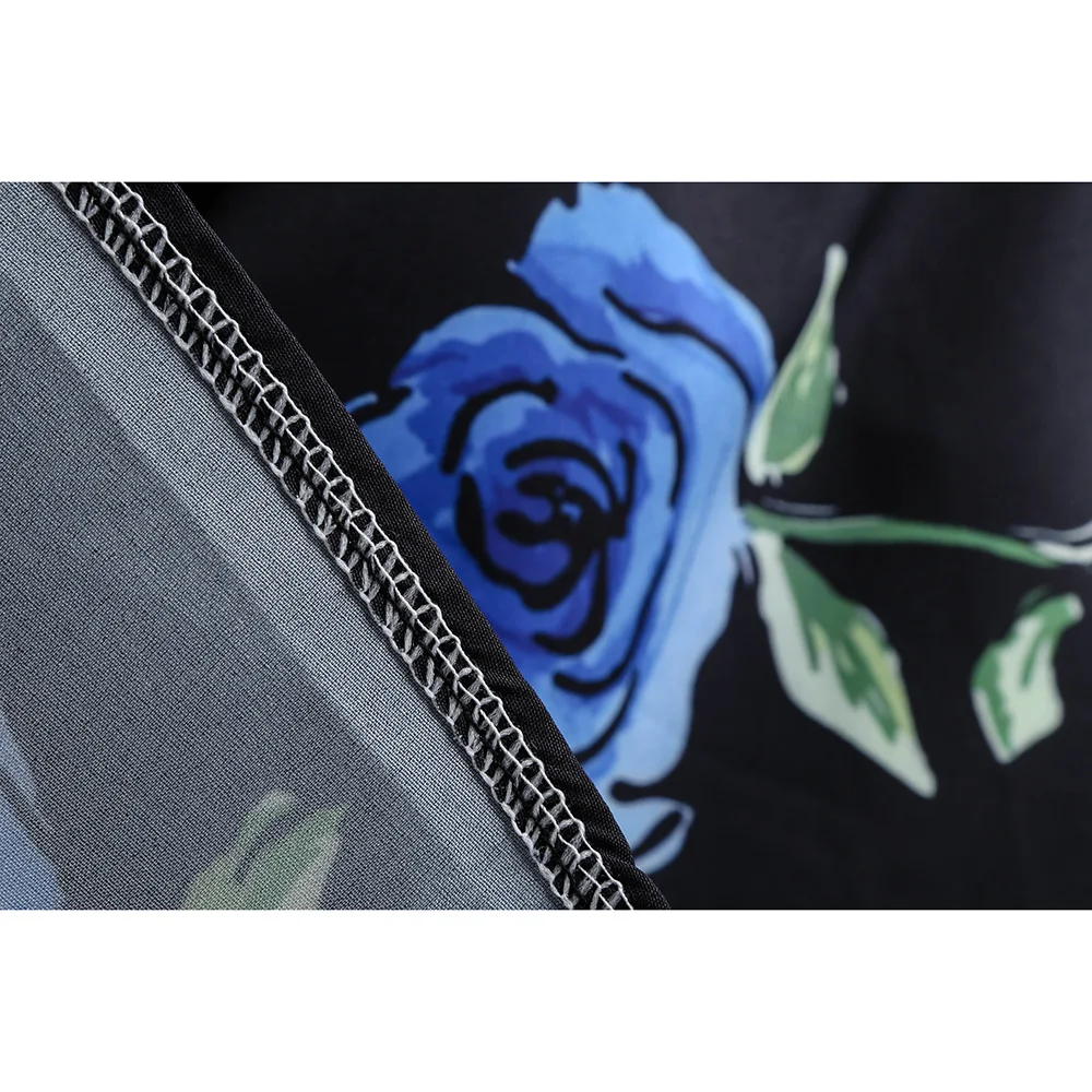 Женское винтажное платье миди с цветочным принтом синее в стиле 50 х годов сарафан