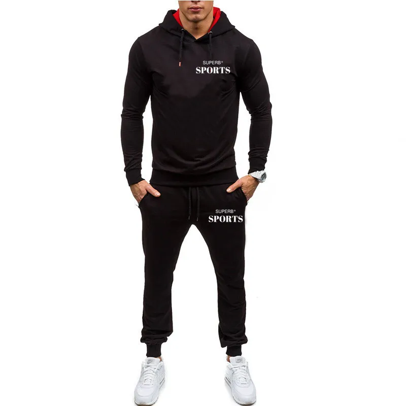 

Herren Hoodie Set Mode Marke Gedruckt Herbst Casual Hoodie + Hosen mnner Anzug Sport Zwei-stck Mnner der Sportswear Anzug