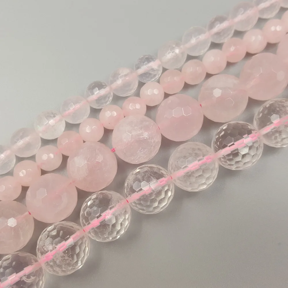 LII Ji Уникальный Розовый Кварц Круглые бусины 6mm-14mm DIY Изготовление ювелирных изделий приблизительно 39cm