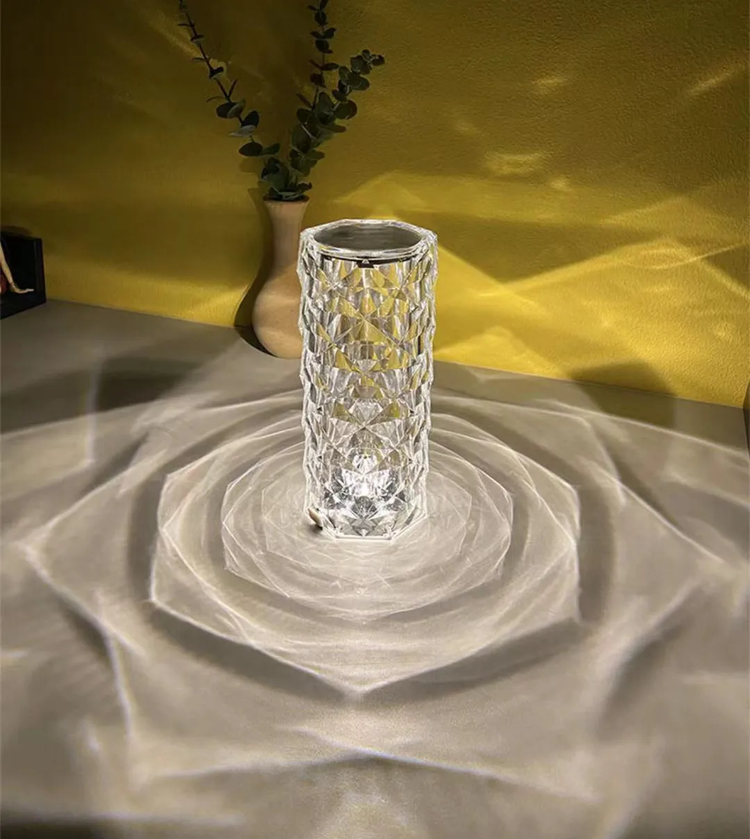 

Настольная декоративная Хрустальная ночник, акриловый Настольный светильник с розовыми тенями, ночник с USB-зарядкой, прикроватный светильн...