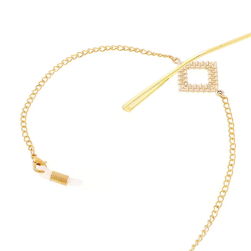 

Metal Geometric Square Sunglasses Glasses Chain For Women's Strap Hang Spectacle Cord Holder Lanyards Luxury Fashion 2021 New