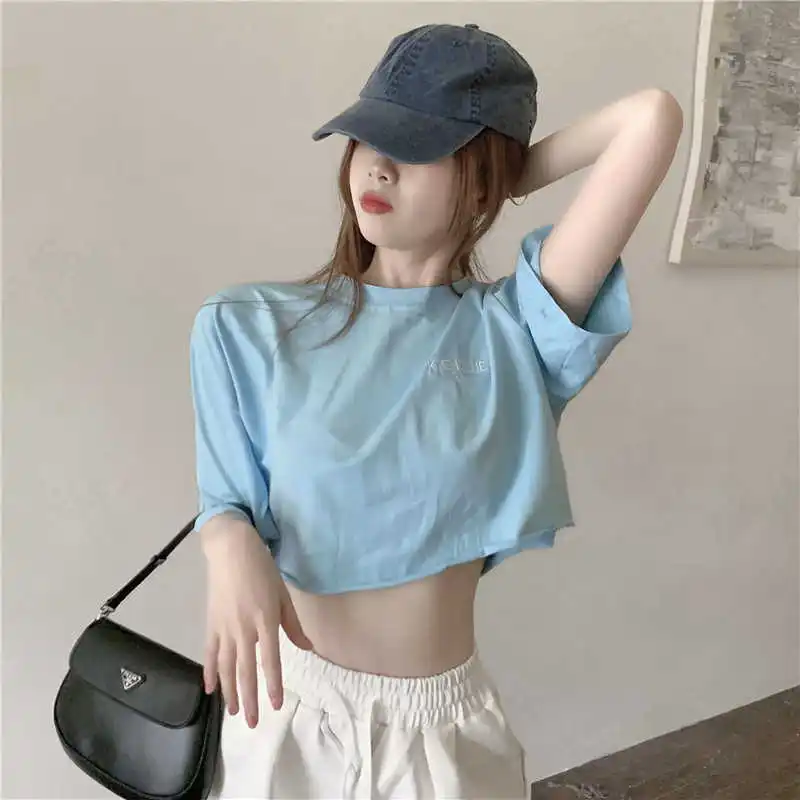 Новинка лета 2021 нишевой костюм Женская свободная футболка с коротким рукавом и