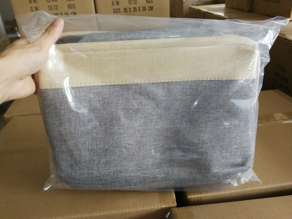 

Square Foldable Storage Bins Solid Cationic Fabric Storage Basket With Handles Home Storage Organization