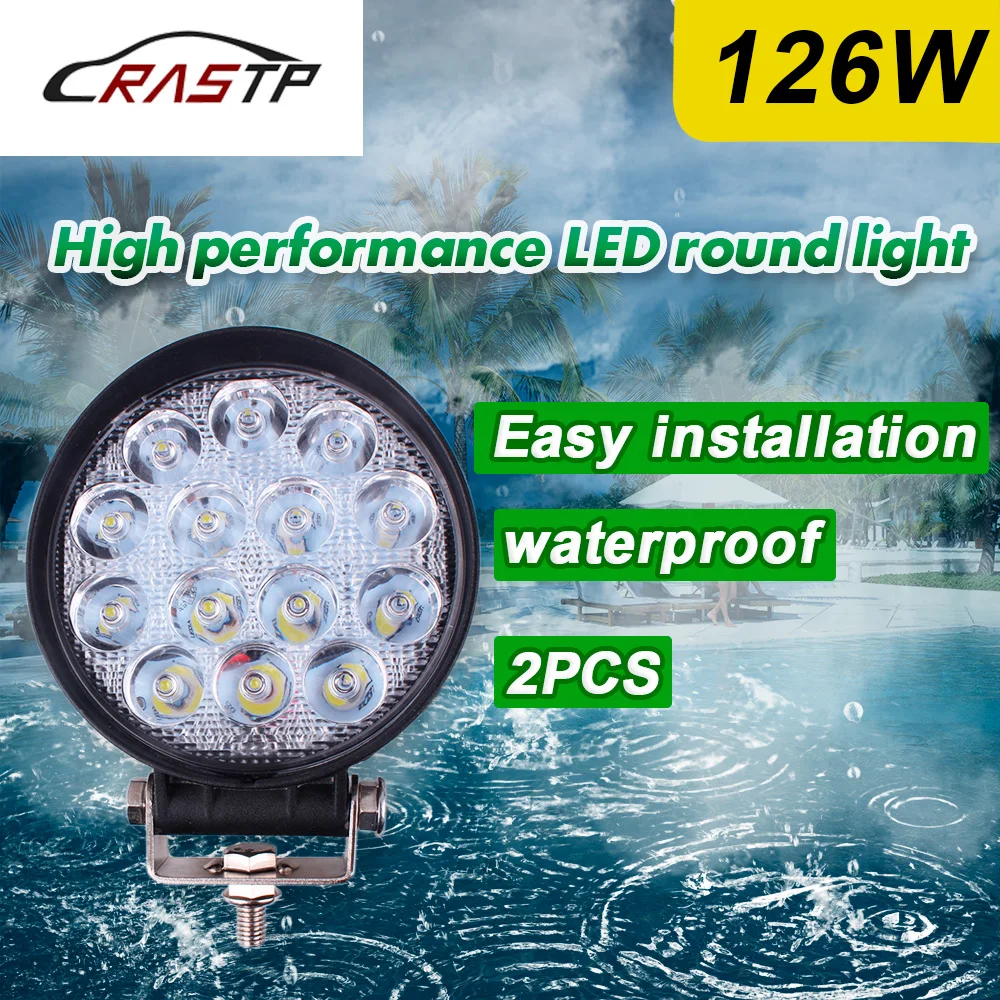 RASTP круглая супер тонкая светодиодная фара рабочего освещения для работы