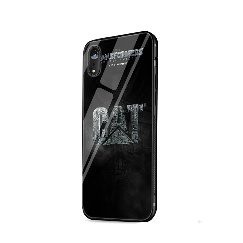 Милый стеклянный чехол с логотипом гусеницы для iPhone 5 5S SE 6 6s 7 8 Plus XR X XS