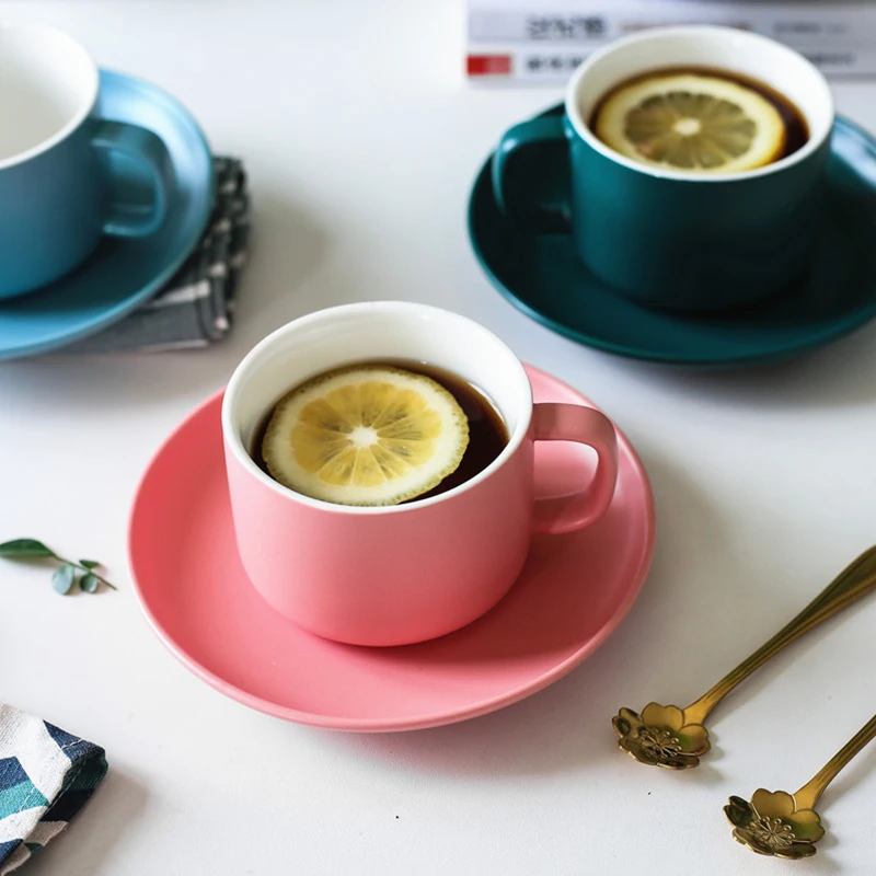 Фарфоровая керамическая чашка эспрессо чайные чашки блюдце наборы винтажной