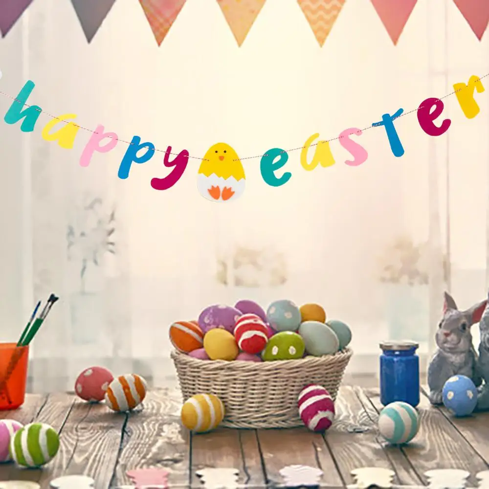 Пасхальные украшения сделай сам 2 м подвесная гирлянда в виде счастливого