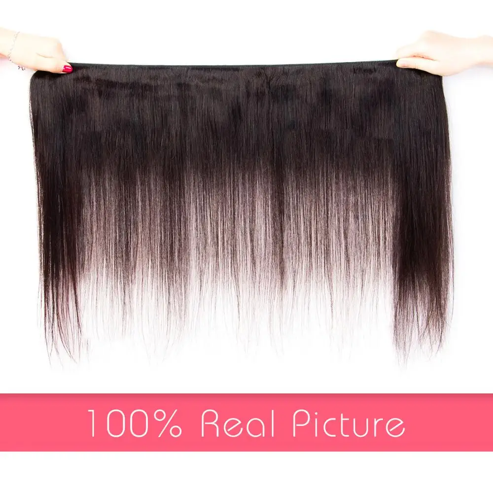 Перуанские прямые человеческие волосы 4 пряди с застежкой 4x4 бесплатно средние