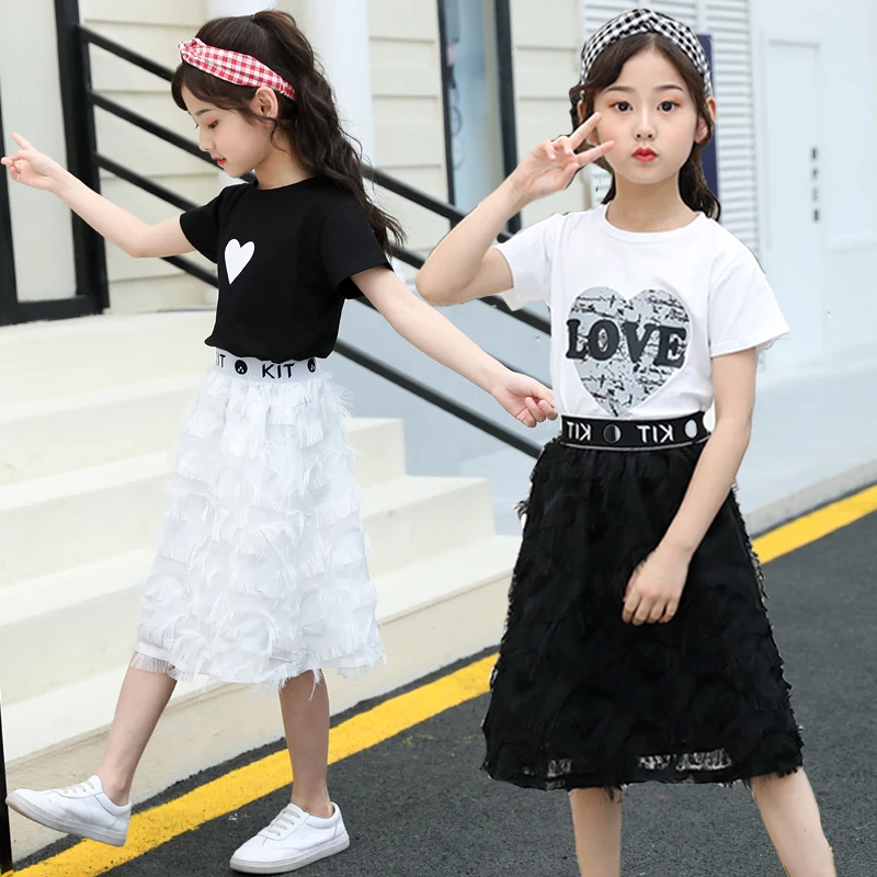 От 3 до 14 лет Одежда для девочек модный дизайн с перьями юбка средней длины