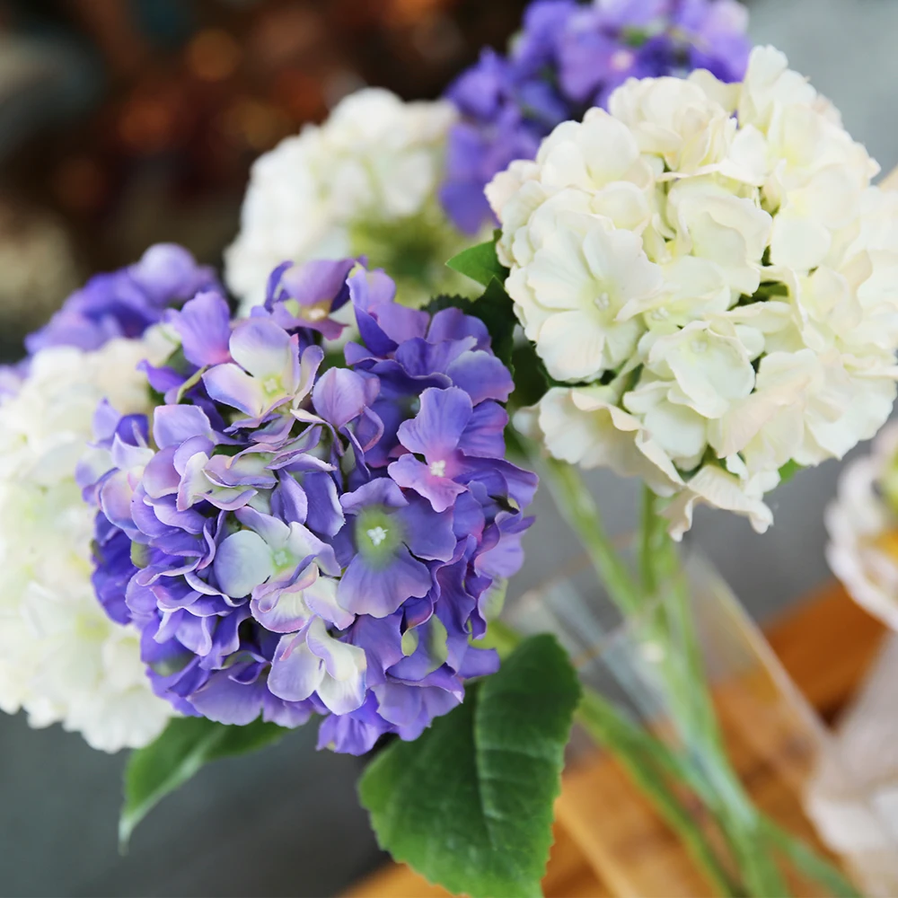 

55cm Artificial Flowers Hydrangea Branch Home Wedding Decor Fabrics Flower High Quality Party Room Decoration Gifts Long Stems