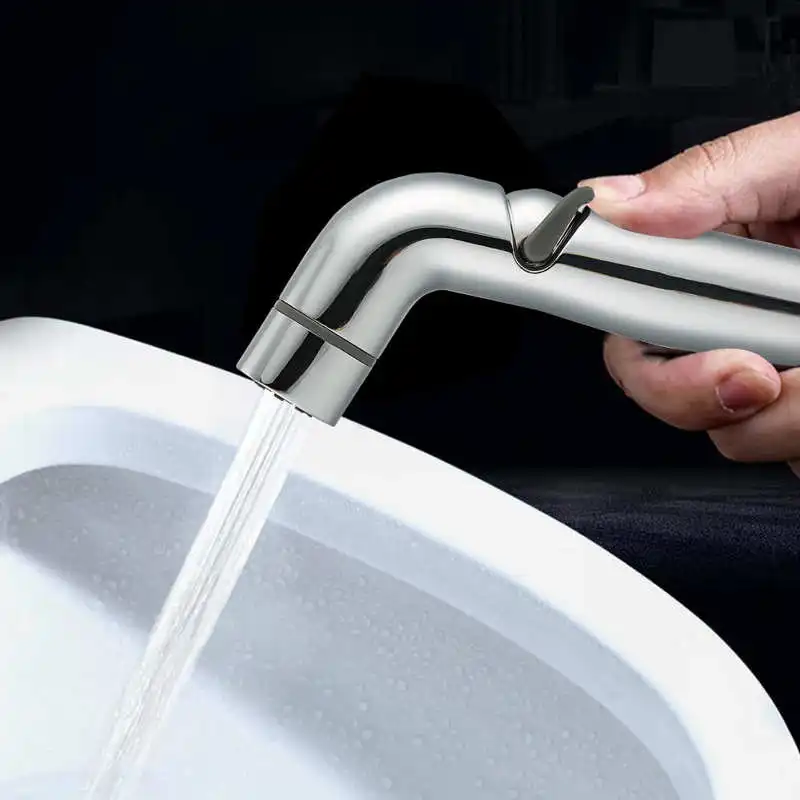Bathroom Electroplated Handheld Adjustable Bidet Sprayer Toilet Spray Nozzle With Automatic Water Lifting Massage Function | Обустройство