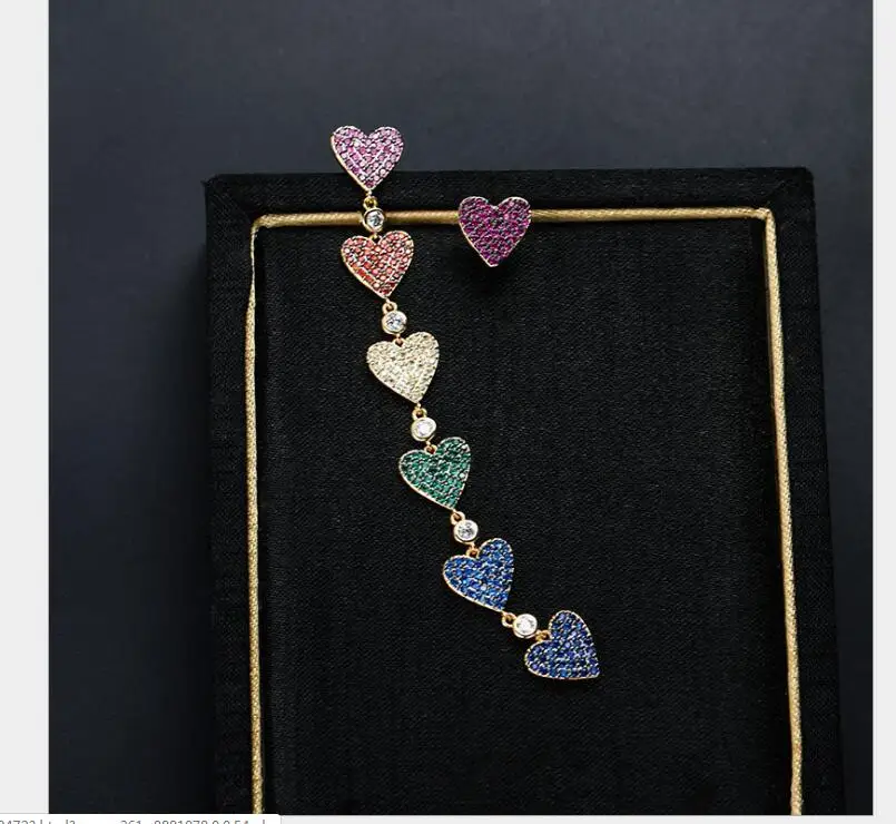 Асимметричные цветные стразы с кристаллами love длинные серьги кисточками |