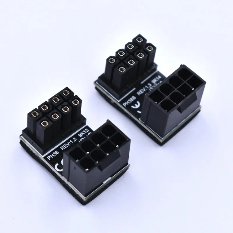 

Lot 90 Degree Right Angle PCI-E 6Pin/8pin GPU Power Female to Male Adapter for Desktop PC Graphics card Graphics card top cover