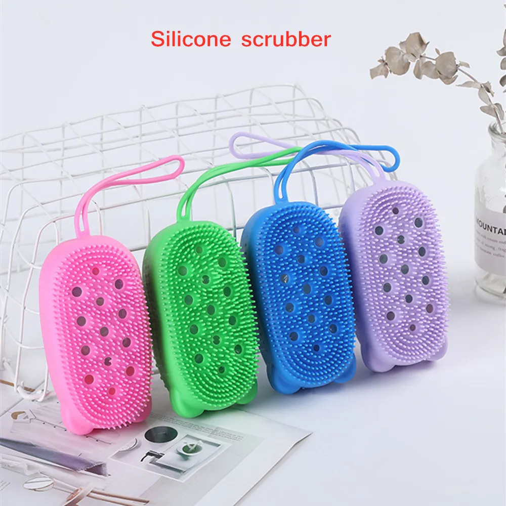 

1Pc Men And Women Strong Mud Rubbing Back Household Sponge Cleaning Body Artifact Silicone Rubbing Towel