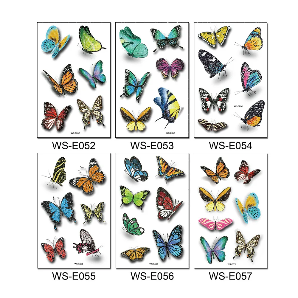 

Waterproof Fake Tattoo Sticker 3D Butterfly Glitter Tattoo for Kids Women Girl Hands Body Tatuajes Temporales Tatoo Temporary